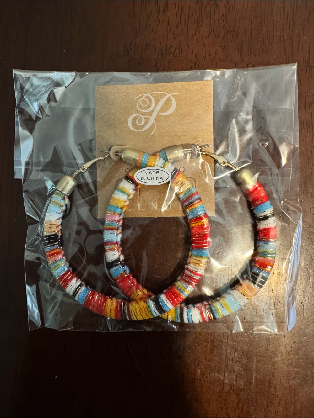 PLUNDER - Multicolor fabric Hoop Earrings